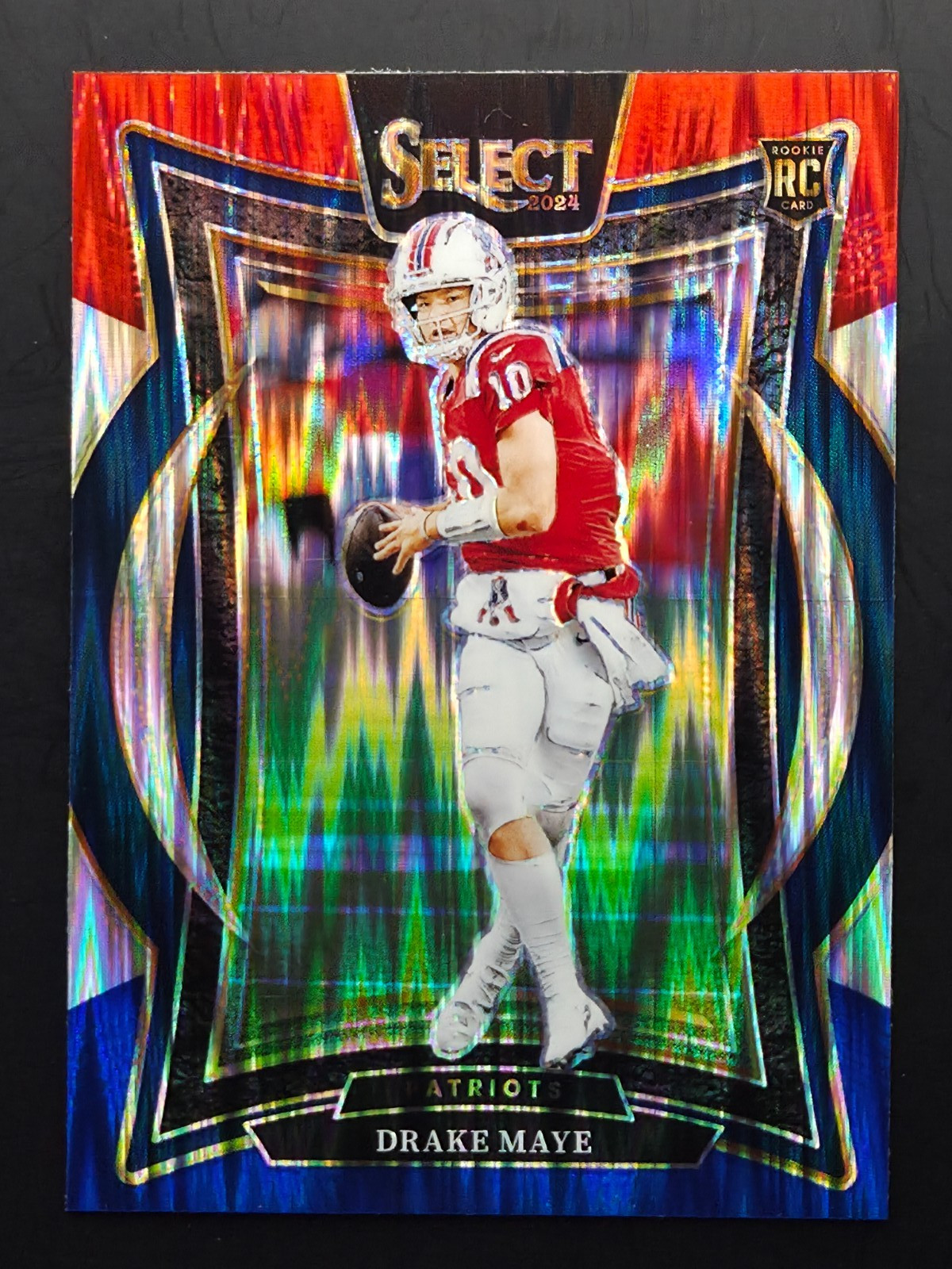 2024 Panini Select - Concourse Drake Maye #27 Red & Blue Shock Prizm (RC)