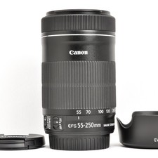 Canon EF-S 55-250mm f/4-5.6 IS STM Telephoto AF Zoom Lens caps hood Japan 3074