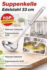Suppenkelle Edelstahl 33 cm mit Headerkarte – Robuste Schöpfkelle für die Küche