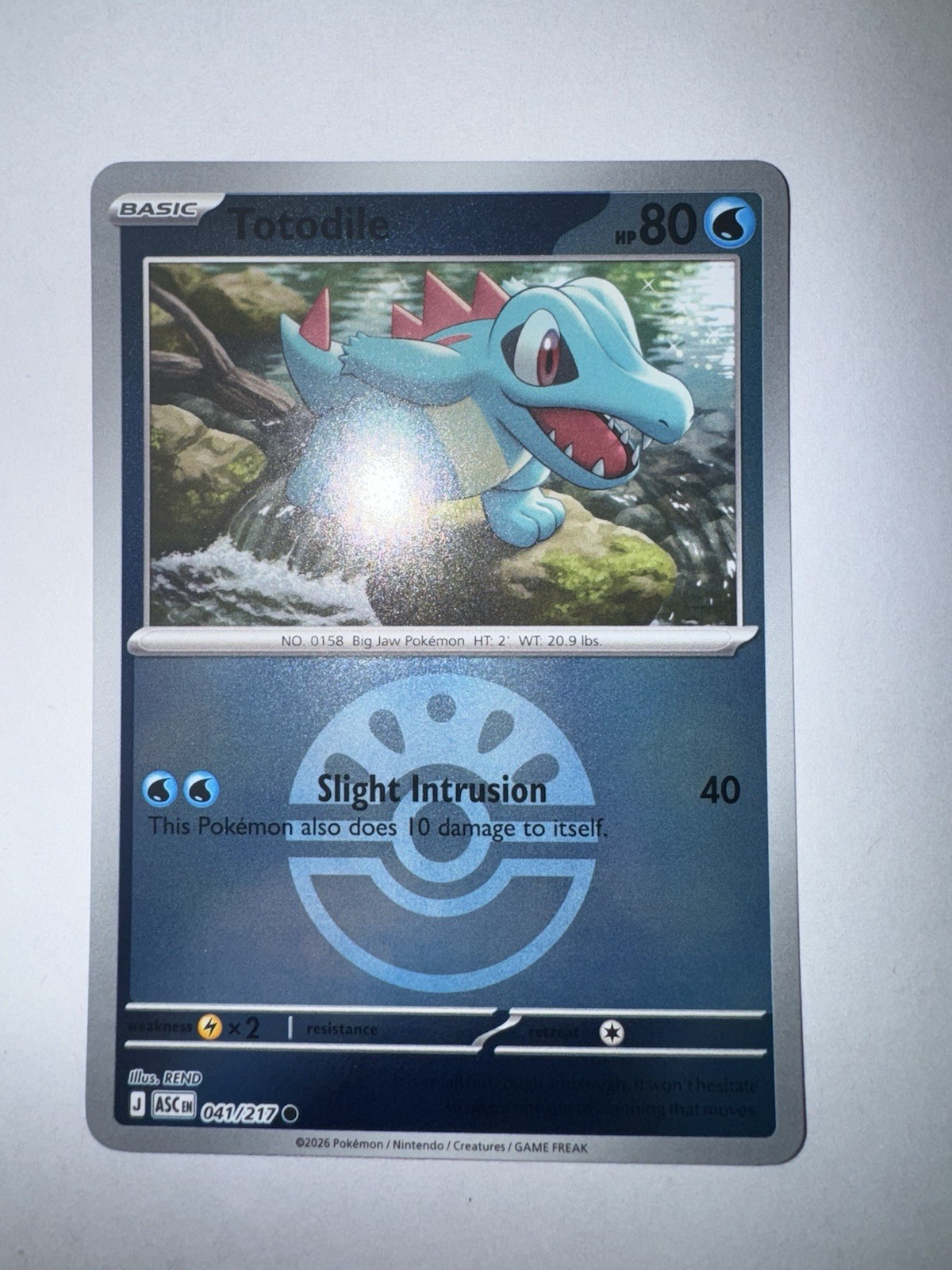 Totodile (Friend Ball Reverse Holo) 041/217 - Ascended Heroes Reverse Holo (NM+)