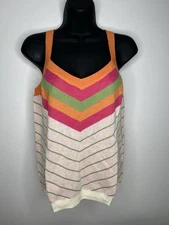 Modcloth Chevron Striped Sweater Tank Top Retro Style Women’s Size Large