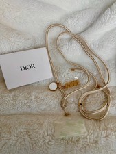 DIOR Phone Ring / Adjustable Strap Gold  White Rope Lanyard with J'ADORE Charms