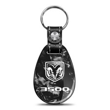 RAM 3500 Logo Real Forged Carbon Fiber Tear-Drop Style Key Chain