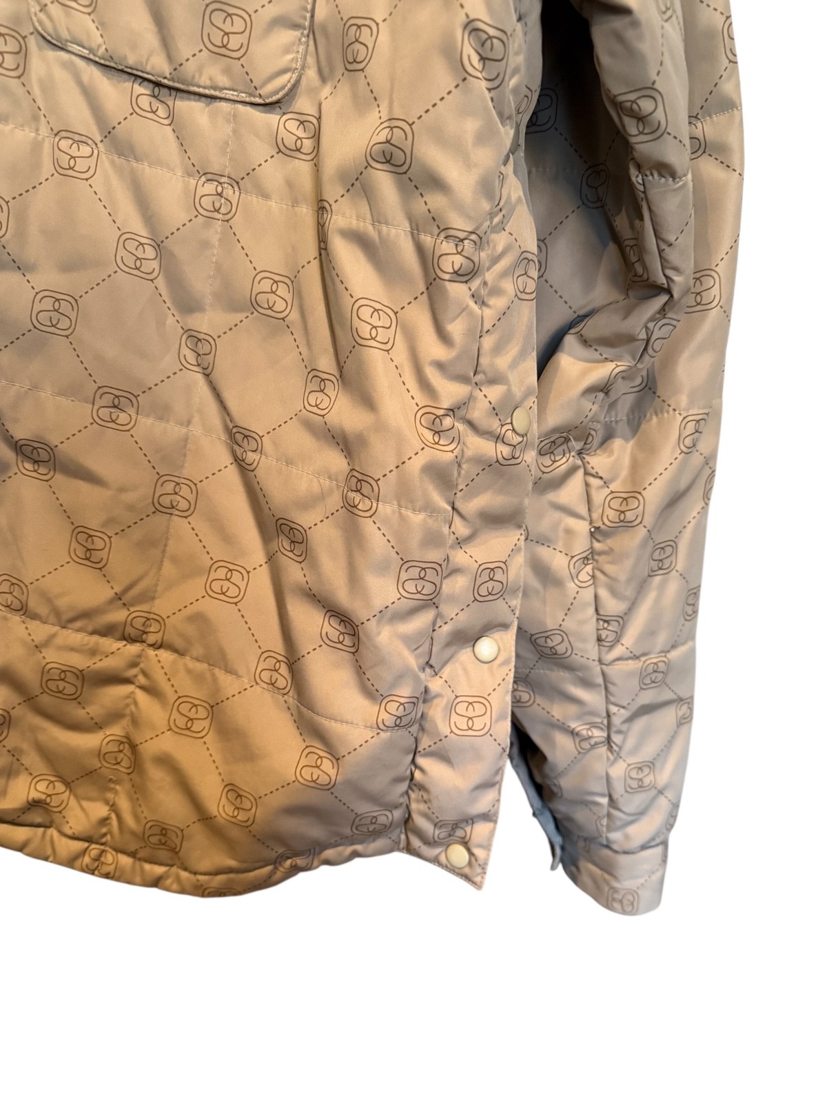 Vintage 1990s Stussy Mono Button Down Puffer Jacket XL thumbnail 4