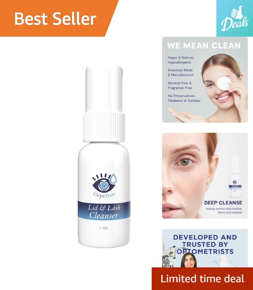 Pure Hypochlorous Acid Eyelid Spray &ndash; 1oz Daily Cleanser f