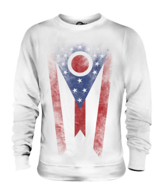OHIO STATE VERWASCHENE FLAGGE UNISEX PULLOVER OBERTEIL OHIOAN SHIRT JERSEY GESCHENK