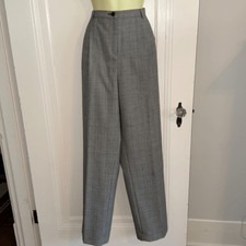 Pendleton black  white plaid wool fully lined pleat front pants