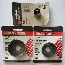 3 BNIP BLACK & DECKER 2 1/8" WOOD CUTTING HOLE SAW U1282 U1282-03 MADE IN USA