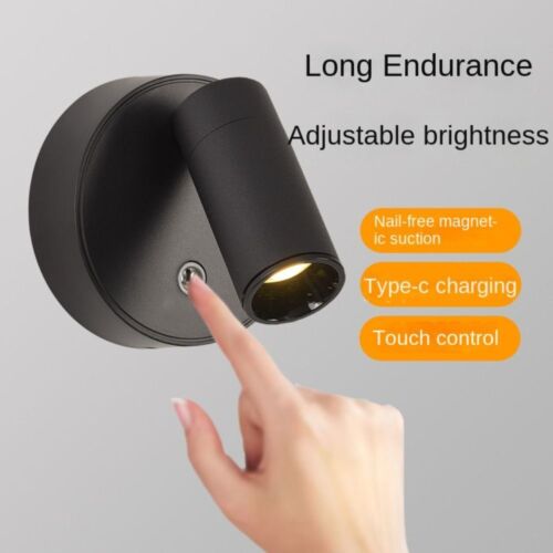 Magnetic LED Wall Light Rechargeable Lights 360° Rotation Spotlight Night Lamp - Picture 3 of 19