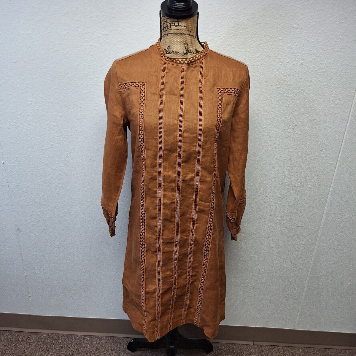 Roolee Linen Shift Dress Lightweight High Neck Rust Orange Women's Size S | eBay Roolee Linen Shift Dress Lightweight High Neck Rust Orange Women's Size S | eBay