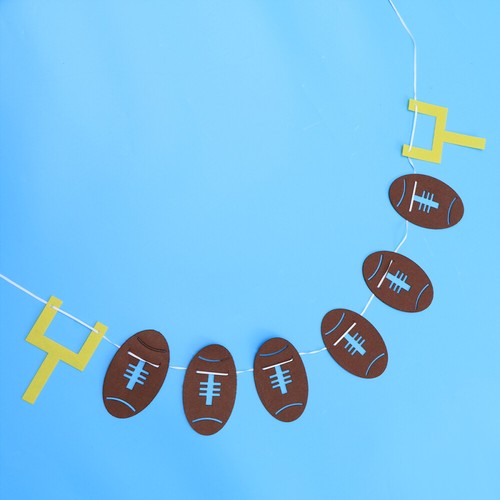 Football Bunting 3M Long Birthday Decoration with Rugby Shapes - Picture 3 of 11