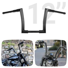 Gloss Black 12" Rise APE Hanger Handlebar 1-1/2" DNA Monster Fat Bars For Harley