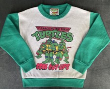 Green Vintage 1990 Teenage Mutant Ninja Turtles Kids Sweater Size Medium 5-6 