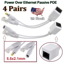 4 Pair Power Over Ethernet Passive POE RJ45 Injector Splitter Adapter Cable Kit