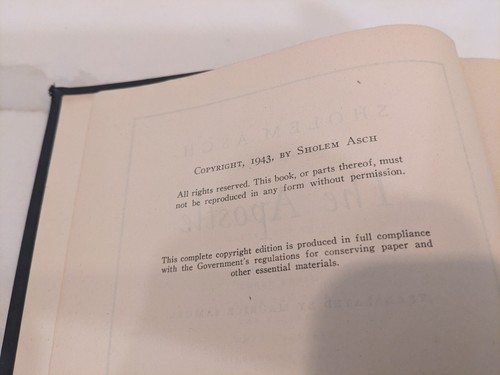 "The Apostle" by Sholem Asch 1943 Hardcover Book - Picture 8 of 12