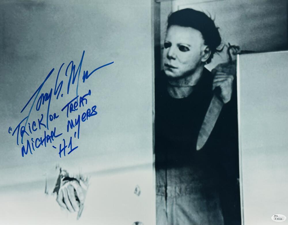TONY MORAN SIGNED 16X20 METALLIC PHOTO HALLOWEEN MICHAEL MYERS