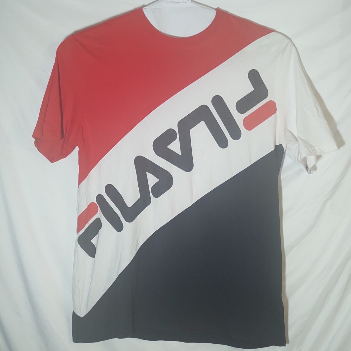 Fila T-Shirt Stacked Graphic Print Cotton Short Sleeve Tee Shirt