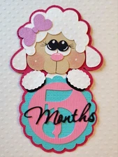 Baby Girl 5 Months Tag. Scrapbook, Card making Paper Piecing