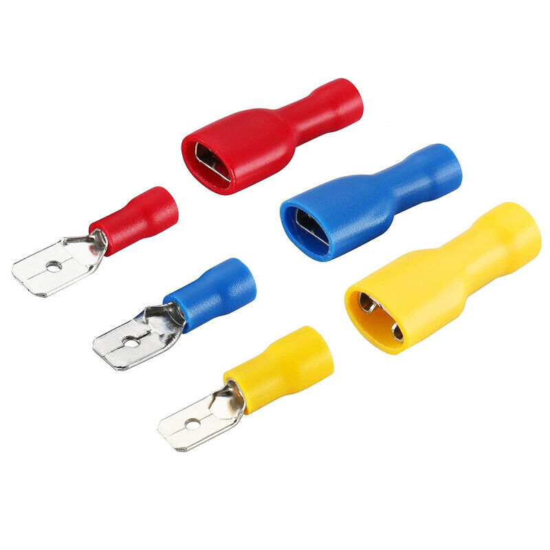 50/100PCS Insulated Spade Crimp Terminals Kit Electrical Wire Splice Connectors eBay