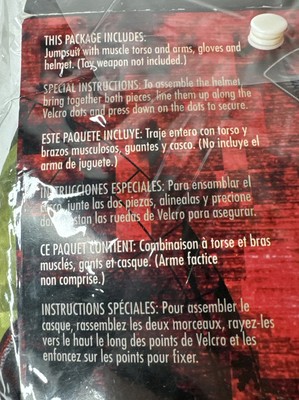 Operation Rapid Strike Red Sector Foot Soldier Costume For Boys - Muscle Jumpsuit With Gloves & Helmet, Size 4-6 - View #6