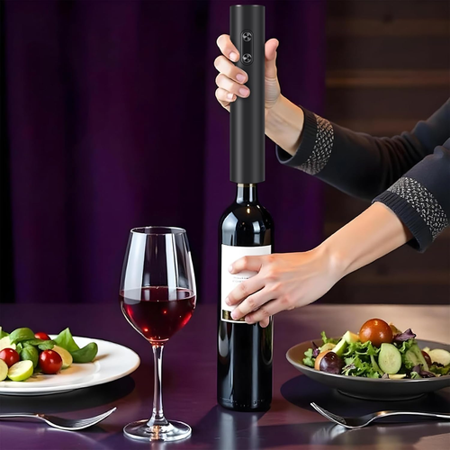Electric Wine Opener with Foil Cutter, Battery-Powered Automatic Wine Bottle Ope - Picture 3 of 12