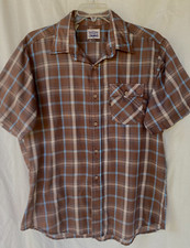 VTG 70'S..LEVI'S..PLAID..ONE POCKET..SHORT SLEEVE..THIN..SHIRT..USA..XL