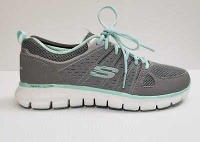 Skechers Synergy 12963S Sneakers Women Size Gray Mint Lace Up