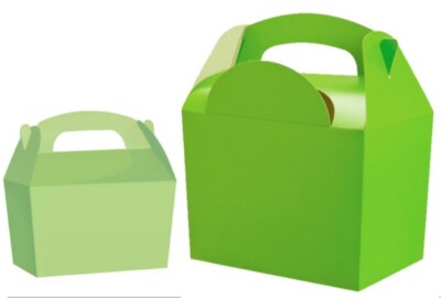 Einfache limettengrüne farbige Partyboxen ~ Kinder recycelbar Essen Teller Essen Box