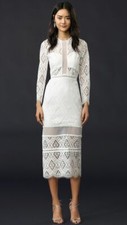 NWT Alexis Maud White Lace Midi Dress XS
