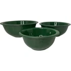 Set of Three Vintage Corning Pyrex Hunter Green Mixing Bowls