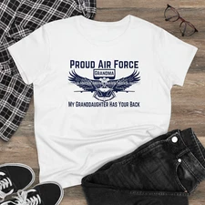 Air Force Grandma Proud Family My Granddaughter Has Your Back Ladies T Shirt