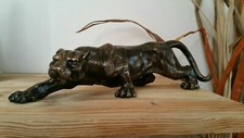  Figur Panther Eisen Löwe Tiger Puma Jaguar Statue Skulptur Bronze Türstopper