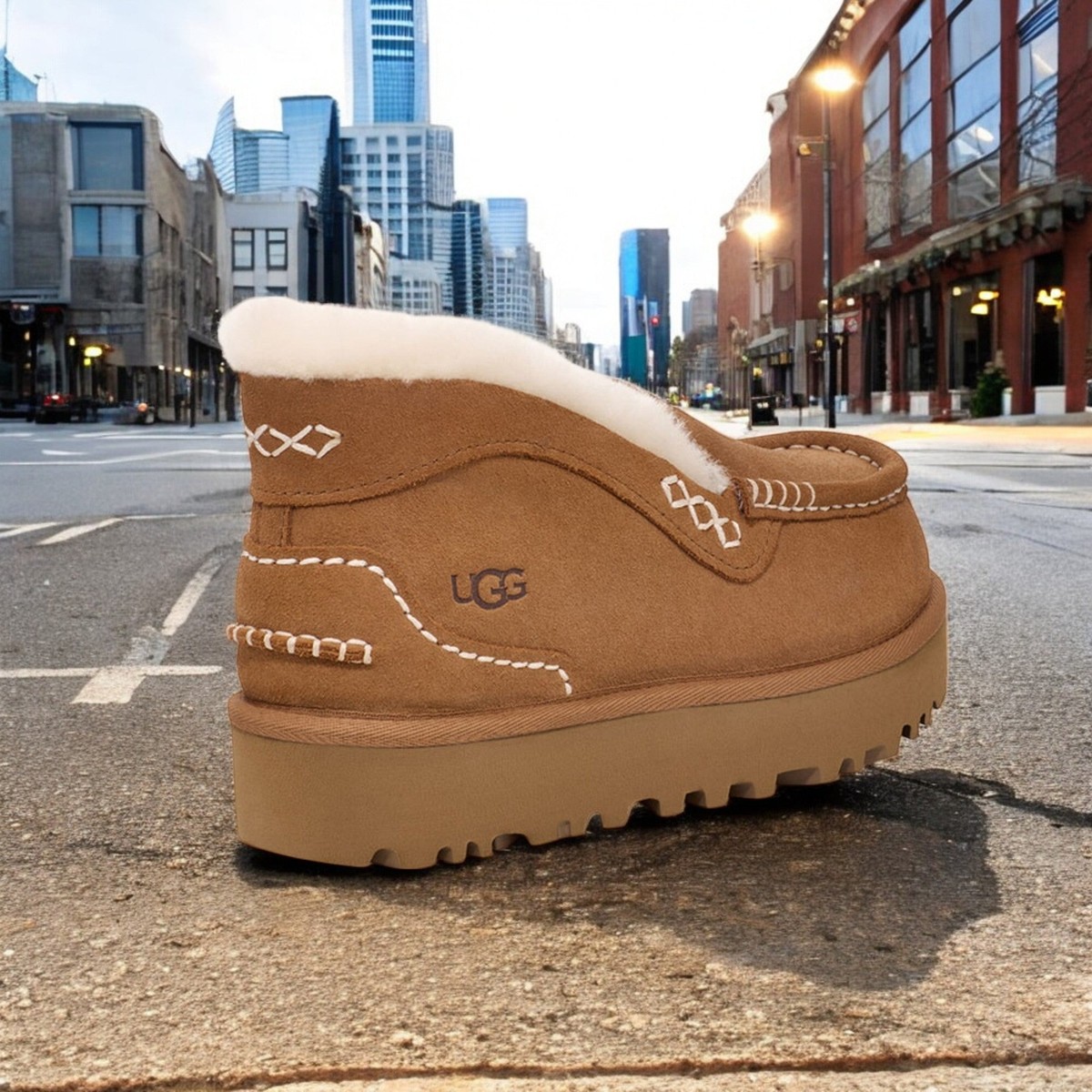 1158250-CHE] WOMENS UGG ANSLEY PARC 'CHESTNUT' | eBay