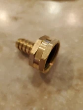 Brass Garden Hose Swivel Fitting, Connector, 1/2" Barb x 3/4" Female Hose