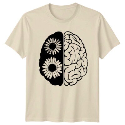 Floral Brain Mental Health Awareness T-Shirt Erwachsene Herren Damen