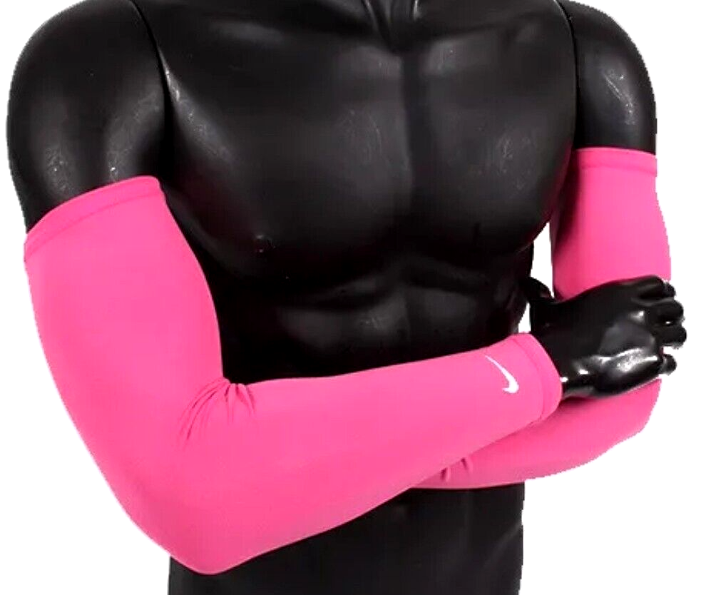 Nike Pro Men's Size L XL Dri Fit Pink Compression Football Sleeves Set
