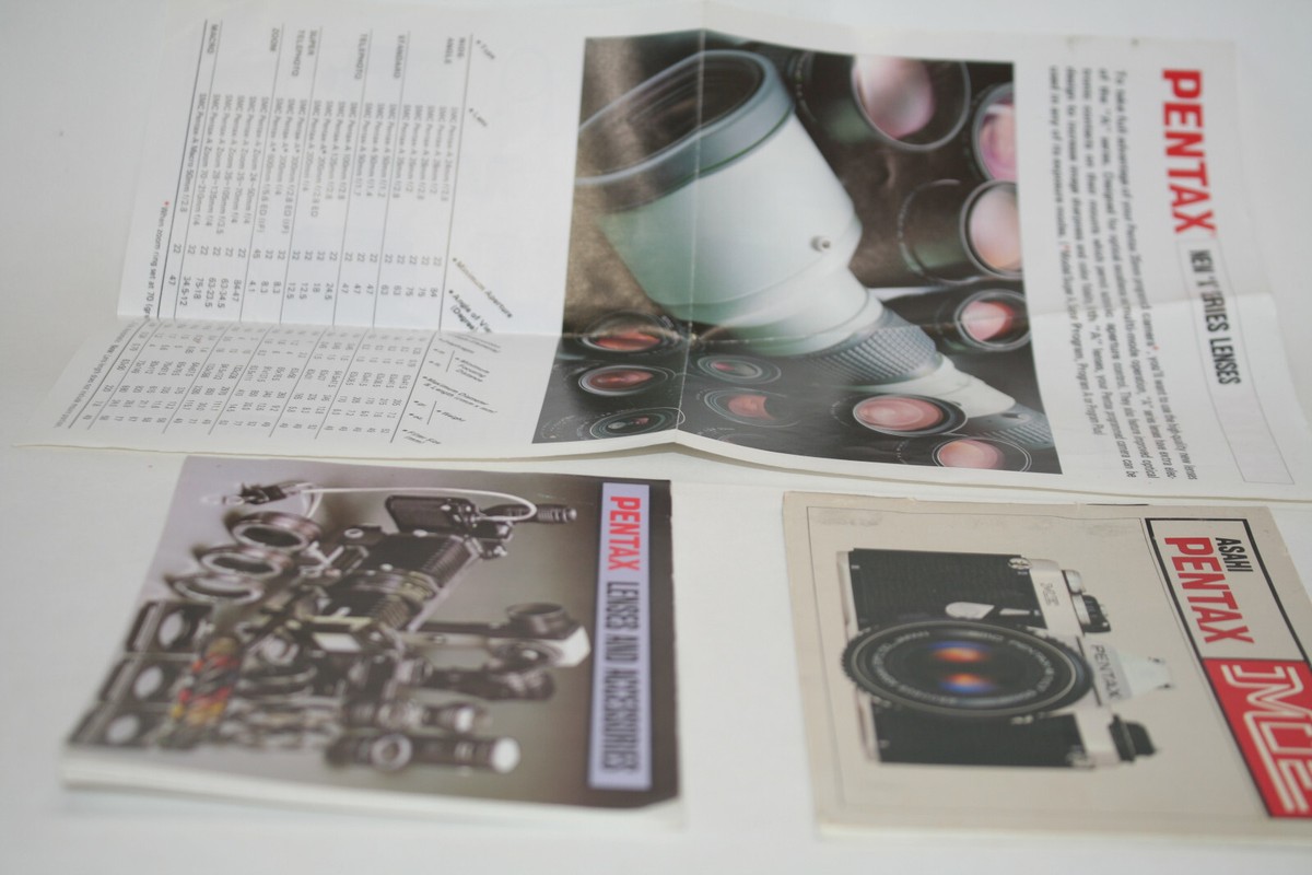 Genuine Original ASAHI Pentax Me 35mm SLR Camera Manual & Lenses