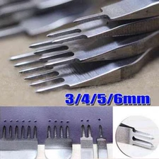 Leather Hole Punch Tool Craft Pricking Iron Diamond Stitching Chisel 3/4/5/6mm