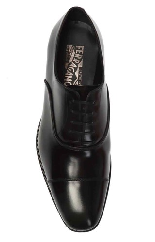 Luce Black Smooth Leather Oxford Shoes 