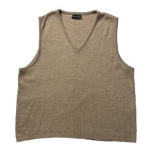 Vintage 80s JC Penney Sweater Vest Men’s Medium Tan Beige Pullover 90s USA Made