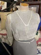ANTIQUE EDWARDIAN LACE IVORY COLOR COTTON UNDERGARMET SIZE SMALL