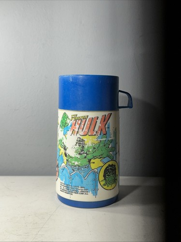 Vintage Aladdin Marvel Comics Thermos Cup - 1980 Hulk Spider-Man Captain America - Picture 2 of 7