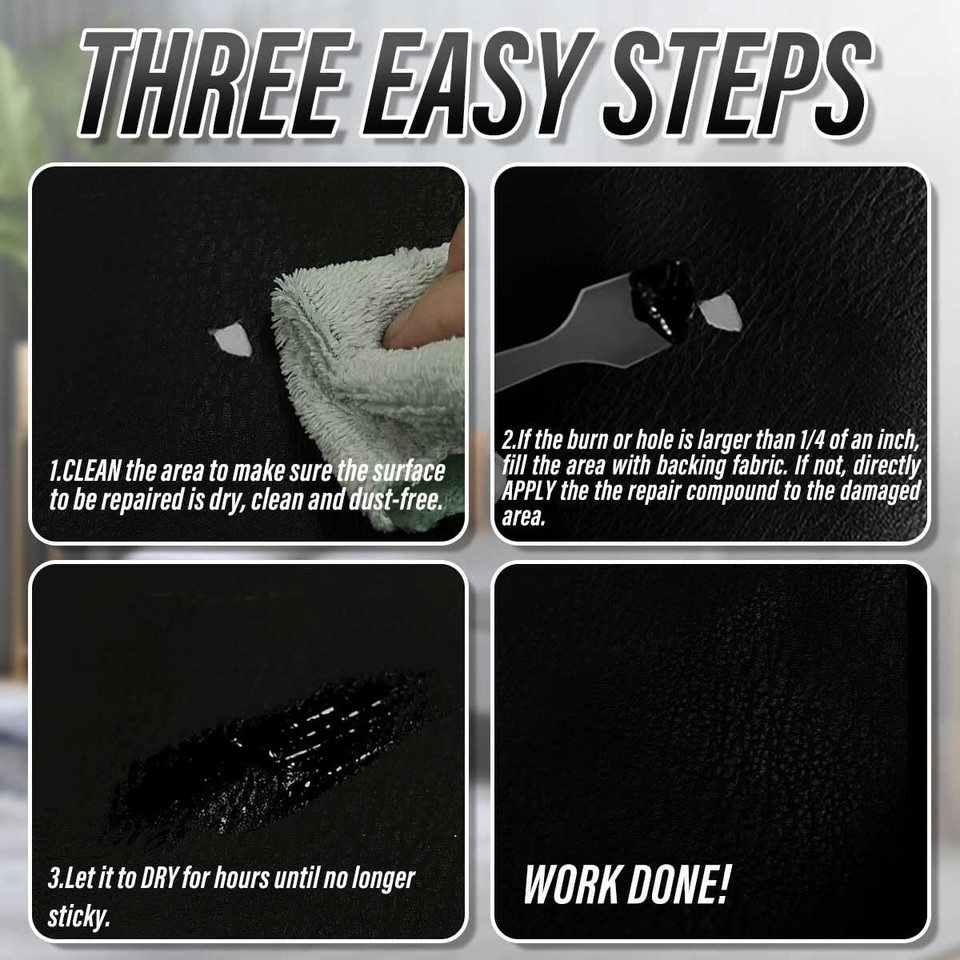 Leather Repair Kit for Furniture Sofa Jacket Car Seats and Purse Super