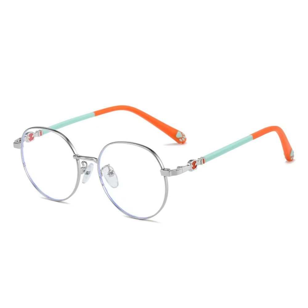 Anti-Blue Light Glasses for Kids Fashion Classic Metal Frame Nerd Eye Protection-image