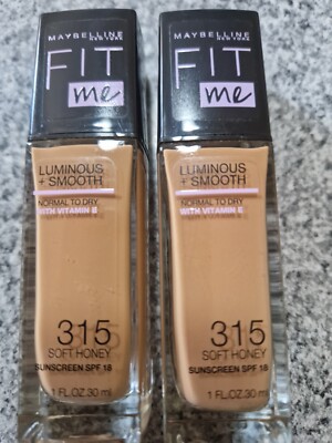 2 x SOFT HONEY MAYBELLINE FIT ME FOUNDATION No 315 - 30ml