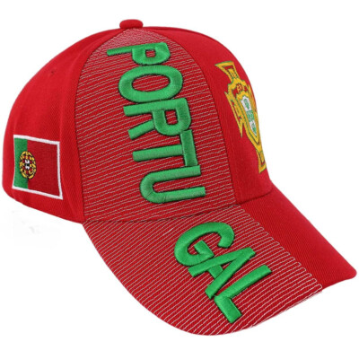 Embroidered Portugal Baseball Cap Pre-Curved Country Flag