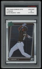 CJ ABRAMS 2021 PANINI DONRUSS OPTIC RATED PROSPECT 1ST GRADED 10 ROOKIE CARD