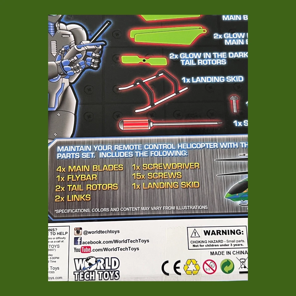 🚁Nano Titan Replacement Parts Helicopter Item 35036 World Tech Toys - Sealed - Image 4 of 4