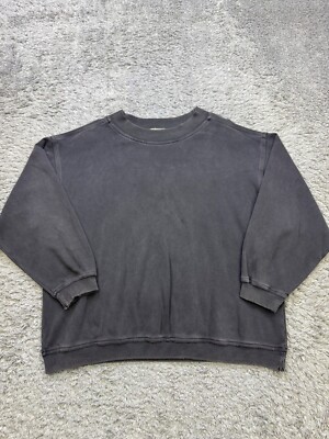 Vtg Esprit Sweatshirt Women Women 2XL Black Fleece Heavyweight Ribbed Crewneck