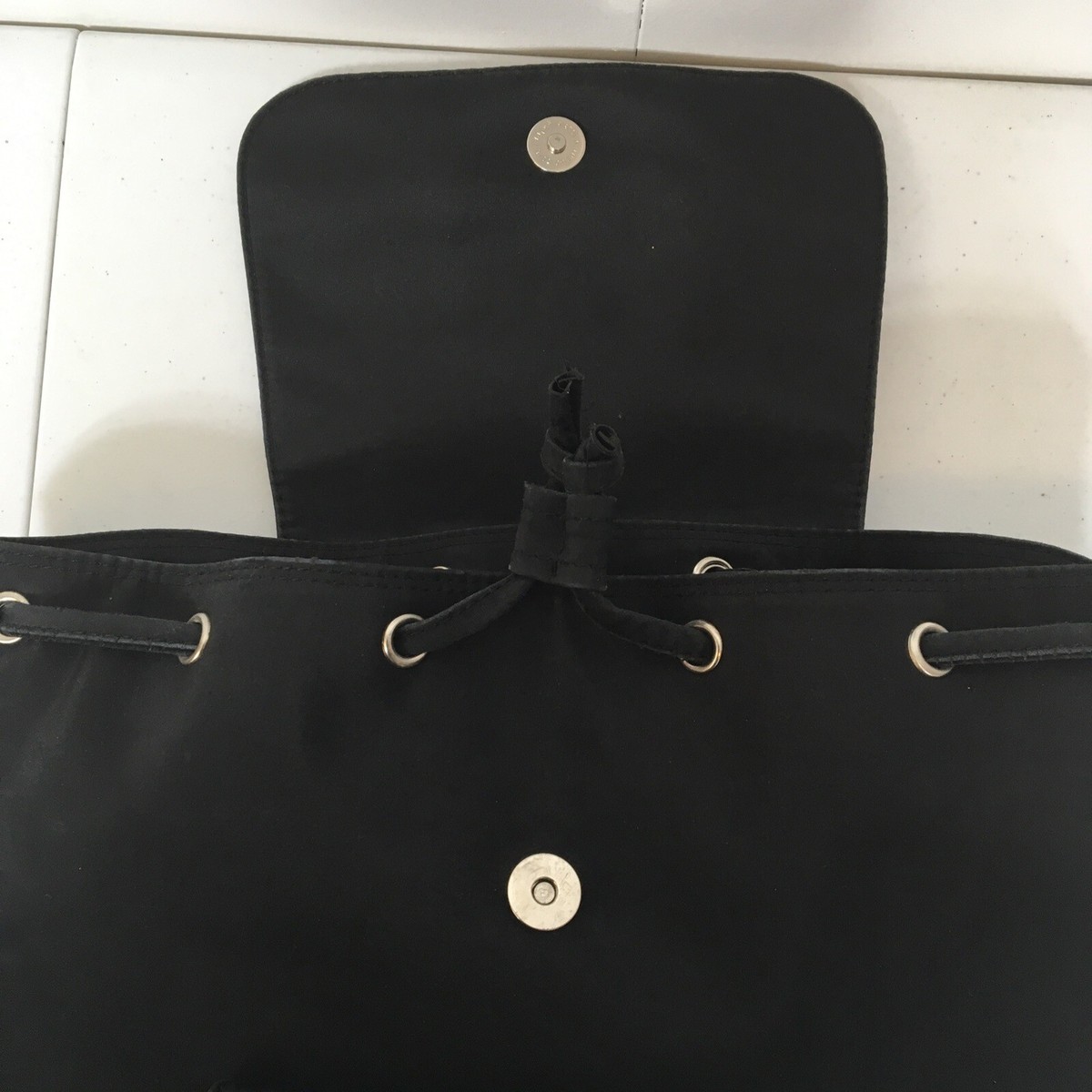 dkny nylon mini backpack early 2000s Vintage Y2K 90s DKNY Black Mini Backpack Purse nylon vinyl Logo Donna Karan